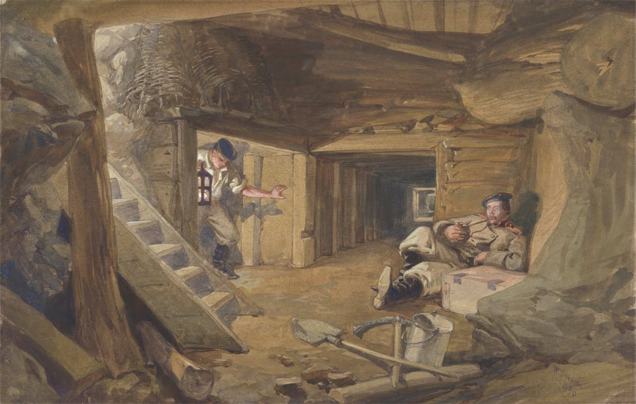 Mine im Bastion du Mat, Sebastopol, Krim von William Simpson