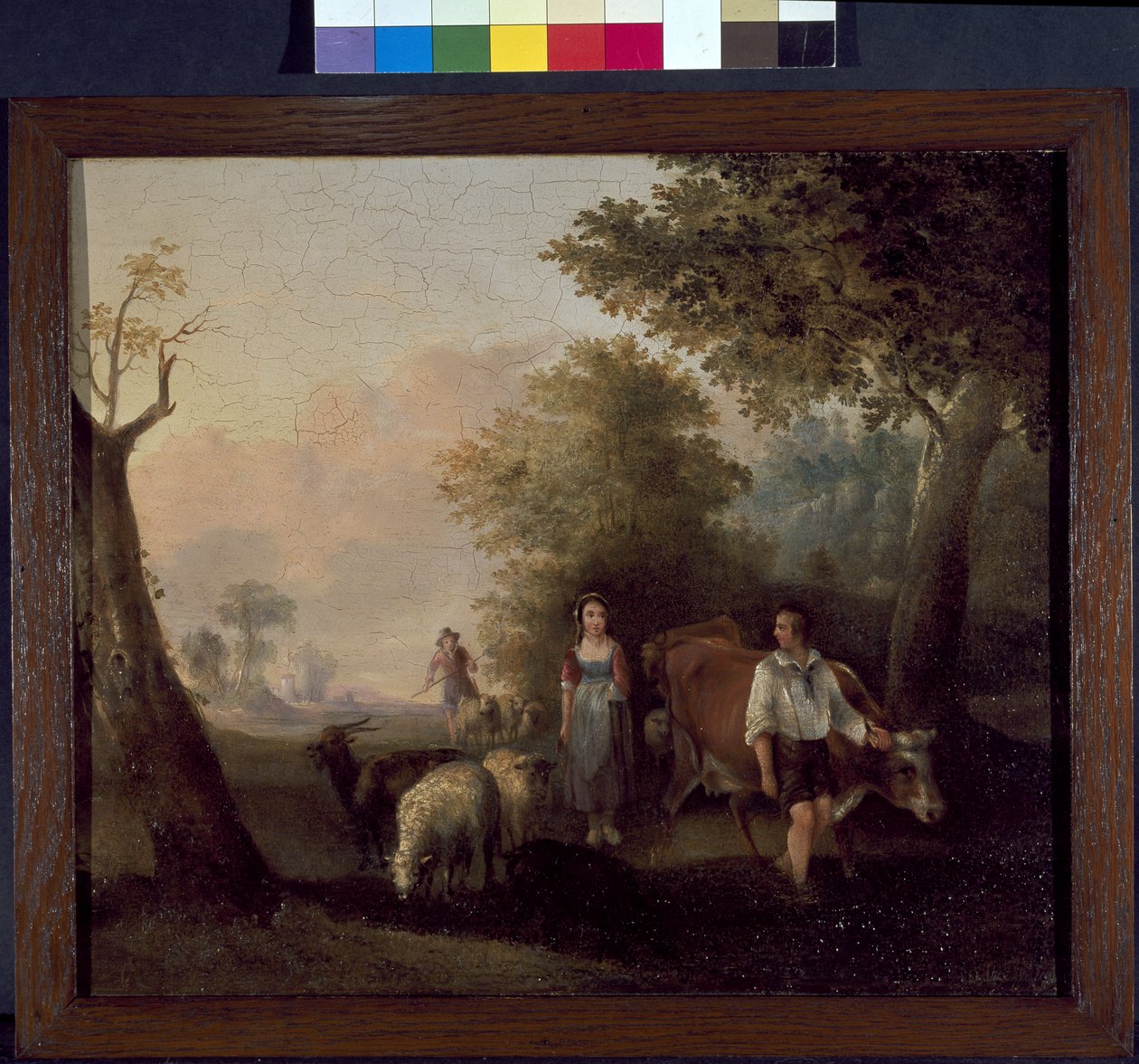 Landschaft mit Rindern und Schafen von William Snr. (follower of) Shayer