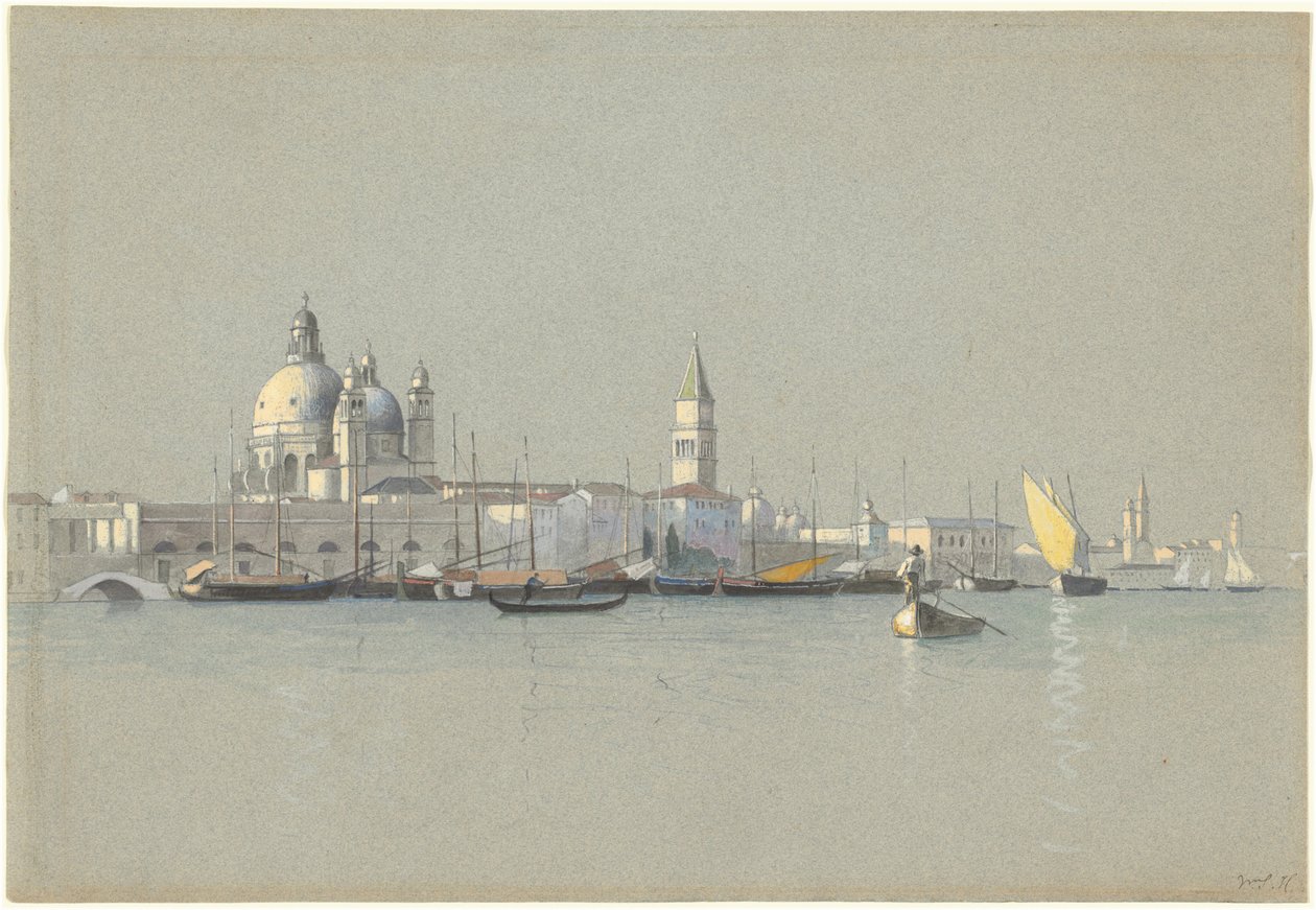 Blick über den Giudecca-Kanal zur Salute und dem Campanile von San Marco von William Stanley Haseltine