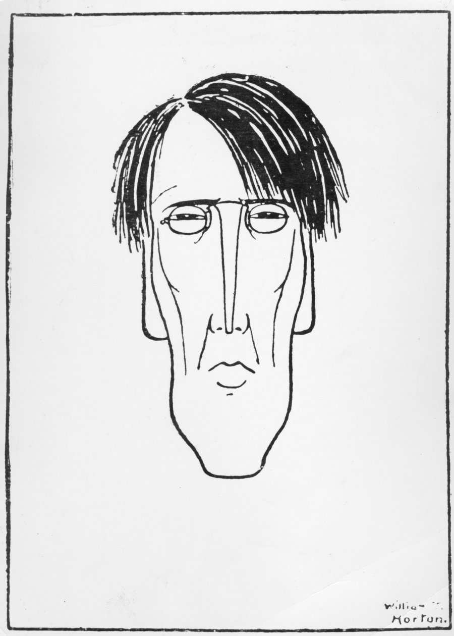 Karikatur von W.B. Yeats, 1898 von William Thomas Horton