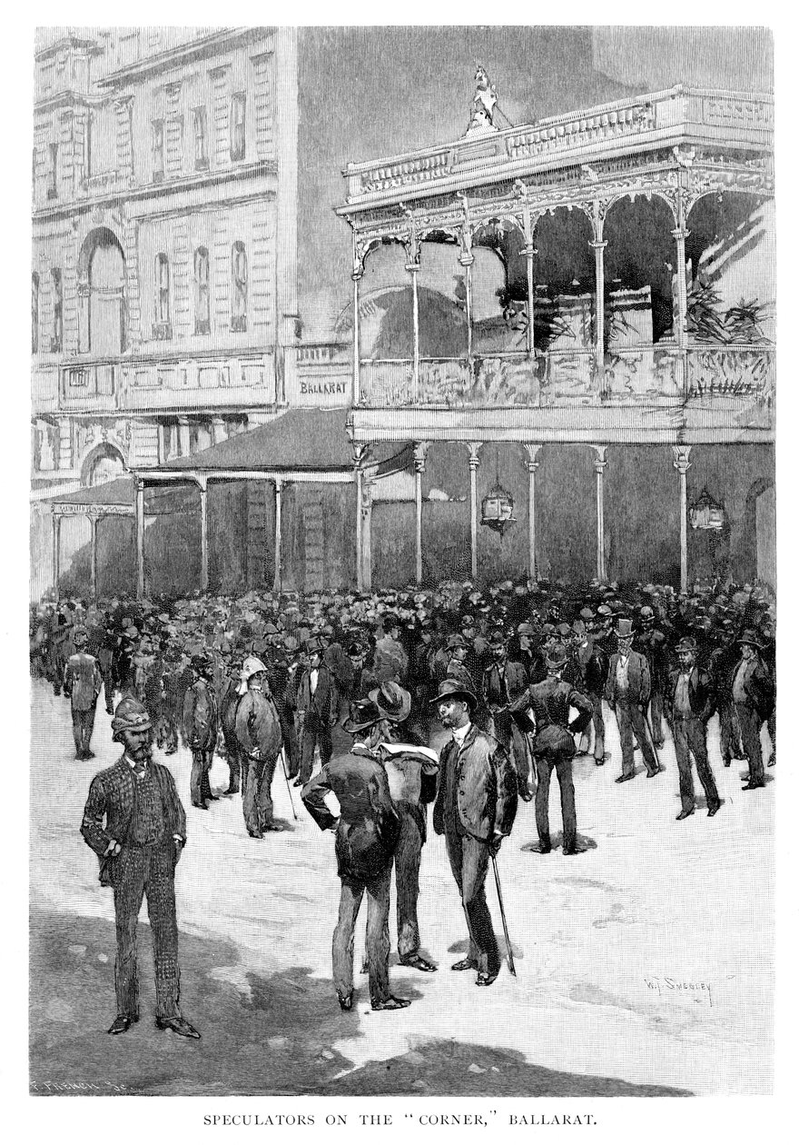 Spekulanten an der Ecke, Ballarat, Australien, 1886 von William Thomas Smedley