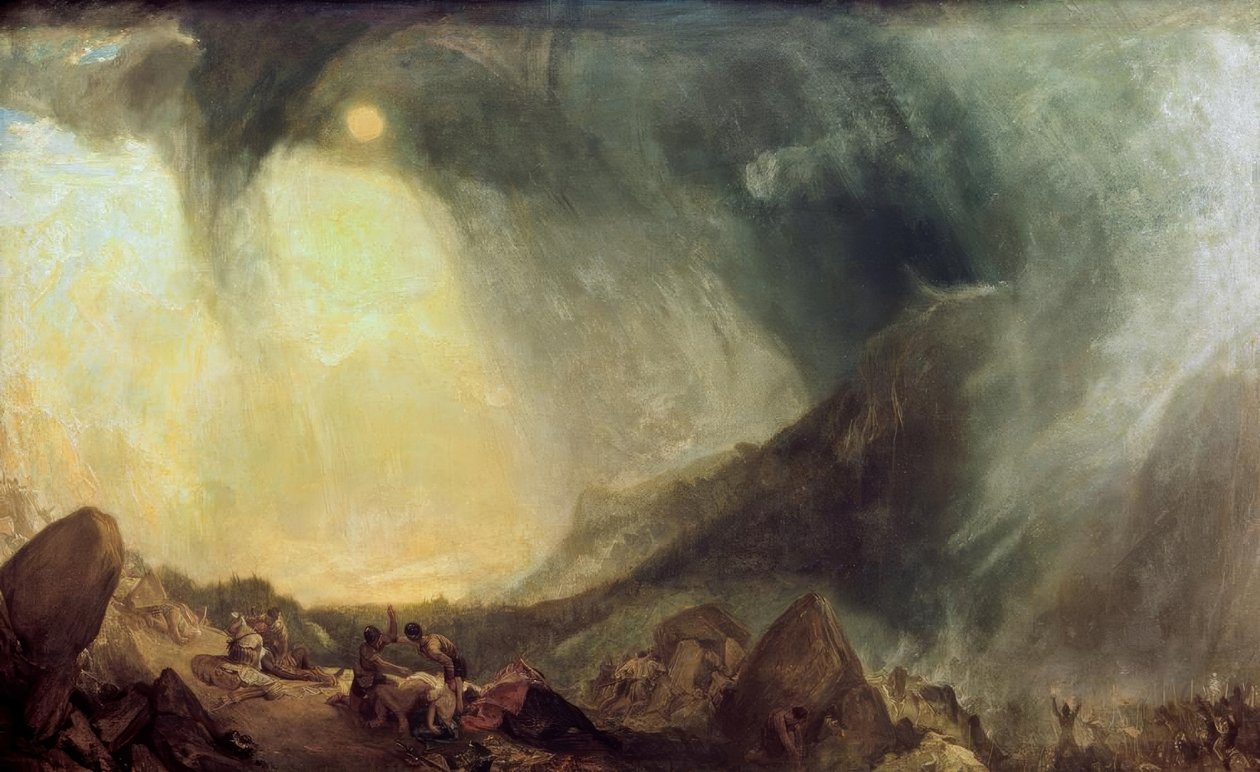 Schneesturm: Hannibal und seine Armee überqueren die Alpen von Joseph Mallord William Turner