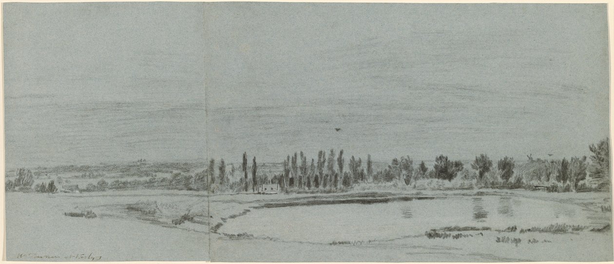 Weitläufige Landschaft mit einem Teich von William Turner of Oxford