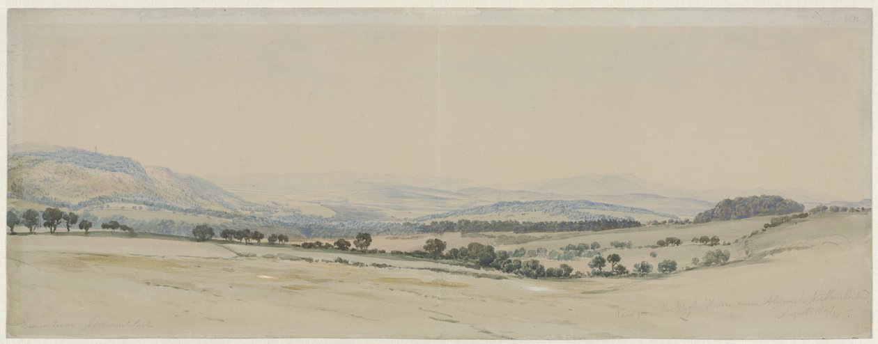 Hügellandschaft in Northumberland von William Turner of Oxford