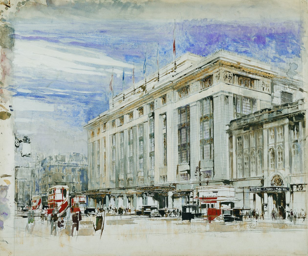 Ein Perspektivdesign für Derry und Toms, Kensington High Street von William Walcot