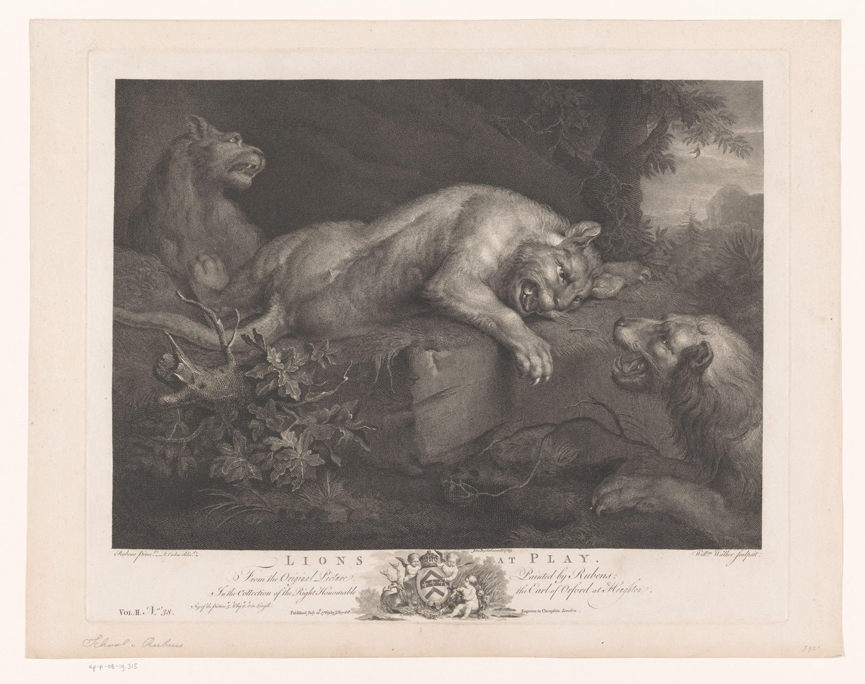 Drei spielende Löwen von William Walker
