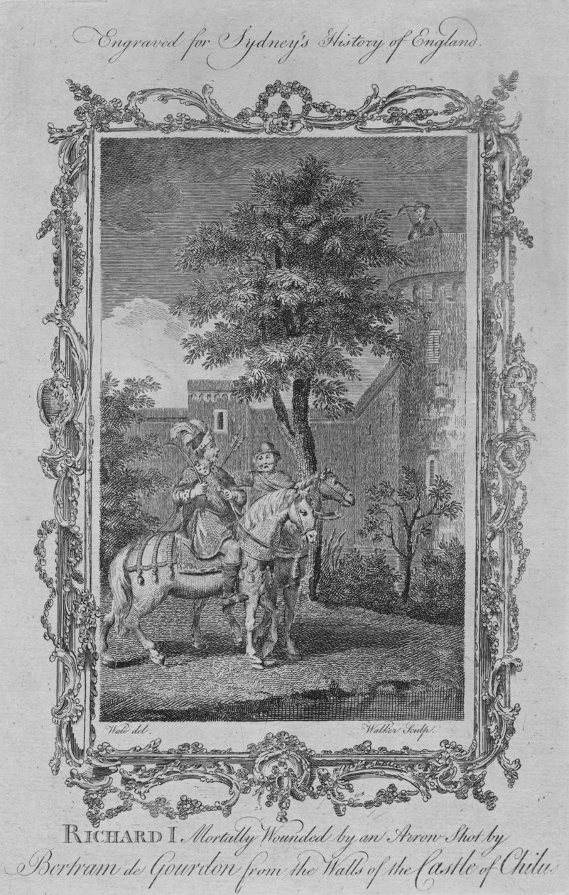 Richard I. tödlich verwundet durch einen Pfeil, abgeschossen von Bertram de Gourdon von den Mauern der Burg von C von William Walker