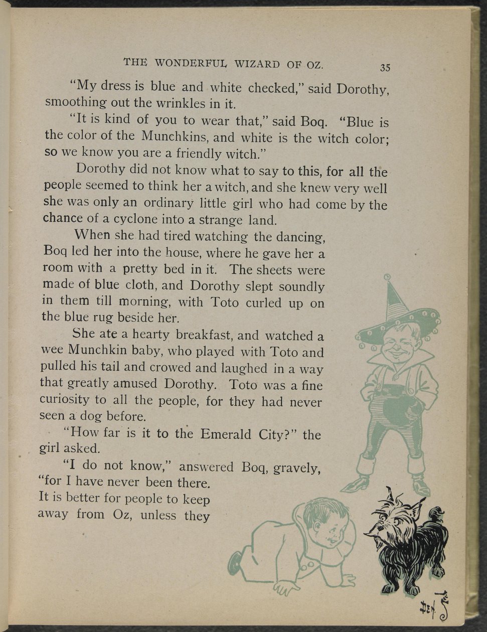 Illustration aus "Der wunderbare Zauberer von Oz" von Lyman Frank Baum von William Wallace Denslow