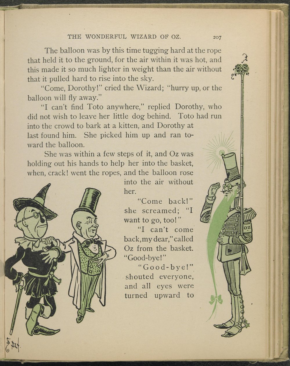 Illustration aus "Der wunderbare Zauberer von Oz" von Lyman Frank Baum von William Wallace Denslow