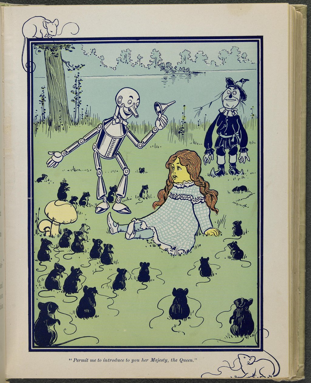 "Erlauben Sie mir, Ihnen Ihre Majestät, die Königin, vorzustellen", Illustration aus "Der wunderbare Zauberer von Oz" von Lyman Frank Baum von William Wallace Denslow