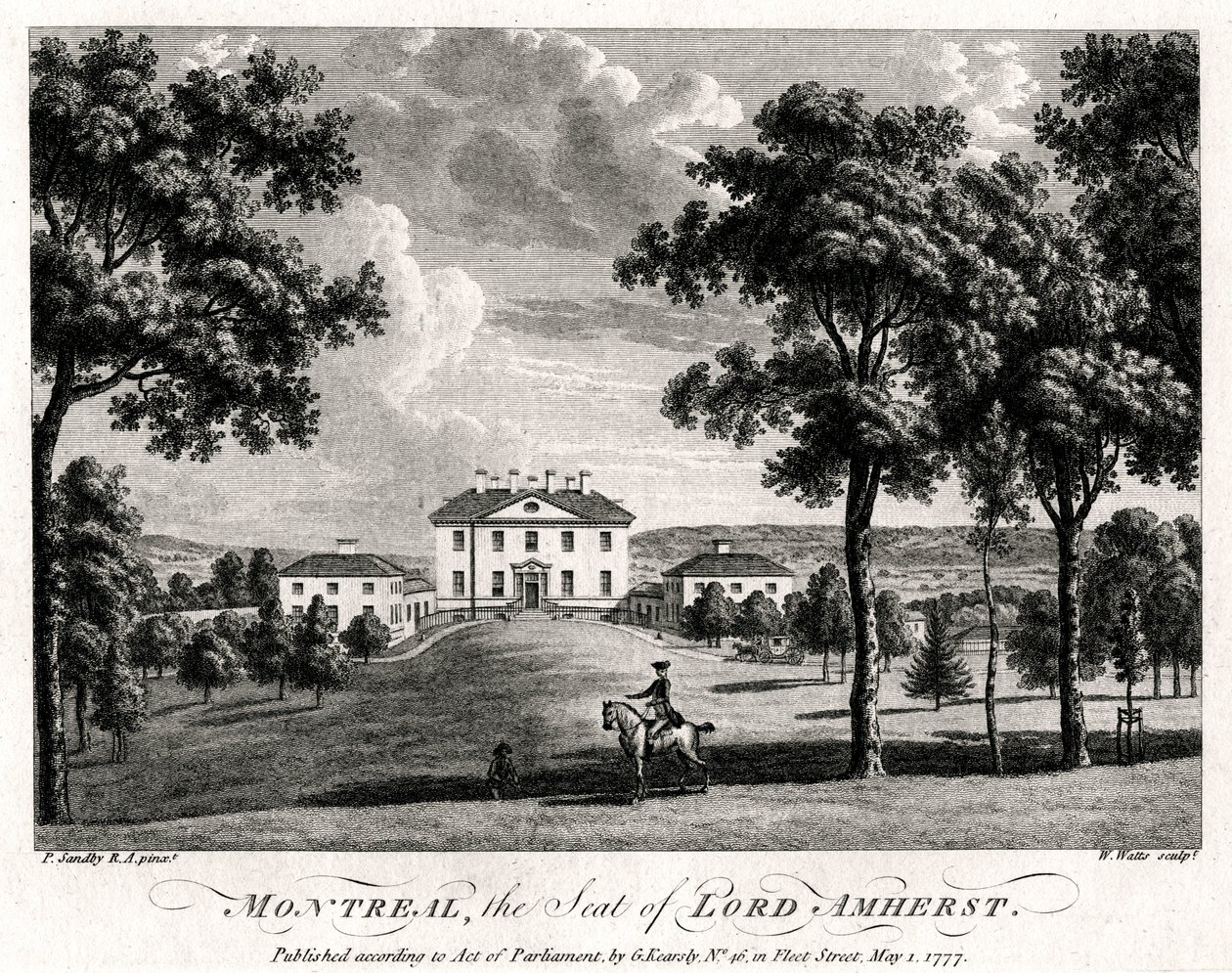 Montreal, der Sitz von Lord Amherst, 1777 von William Watts