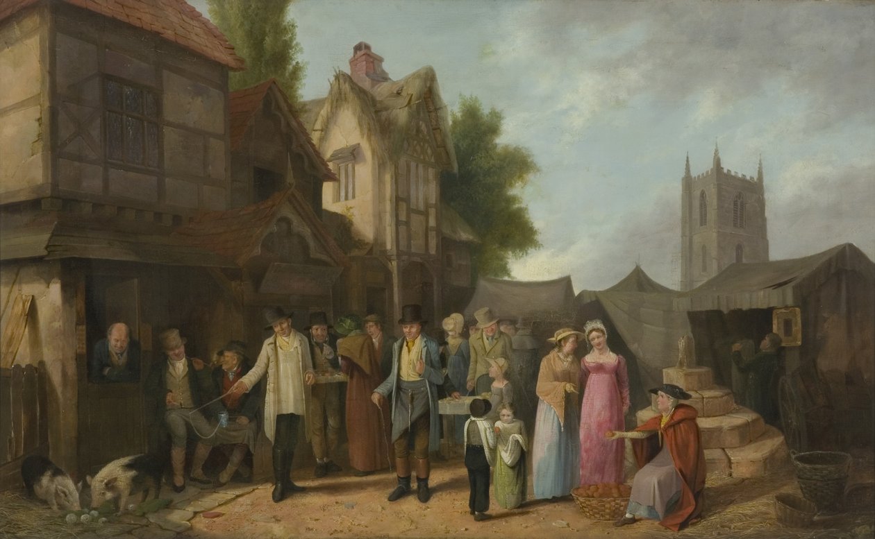Szene vor einem Gasthaus, vielleicht in Long Ashton, Bristol, ca. 1824 von William West