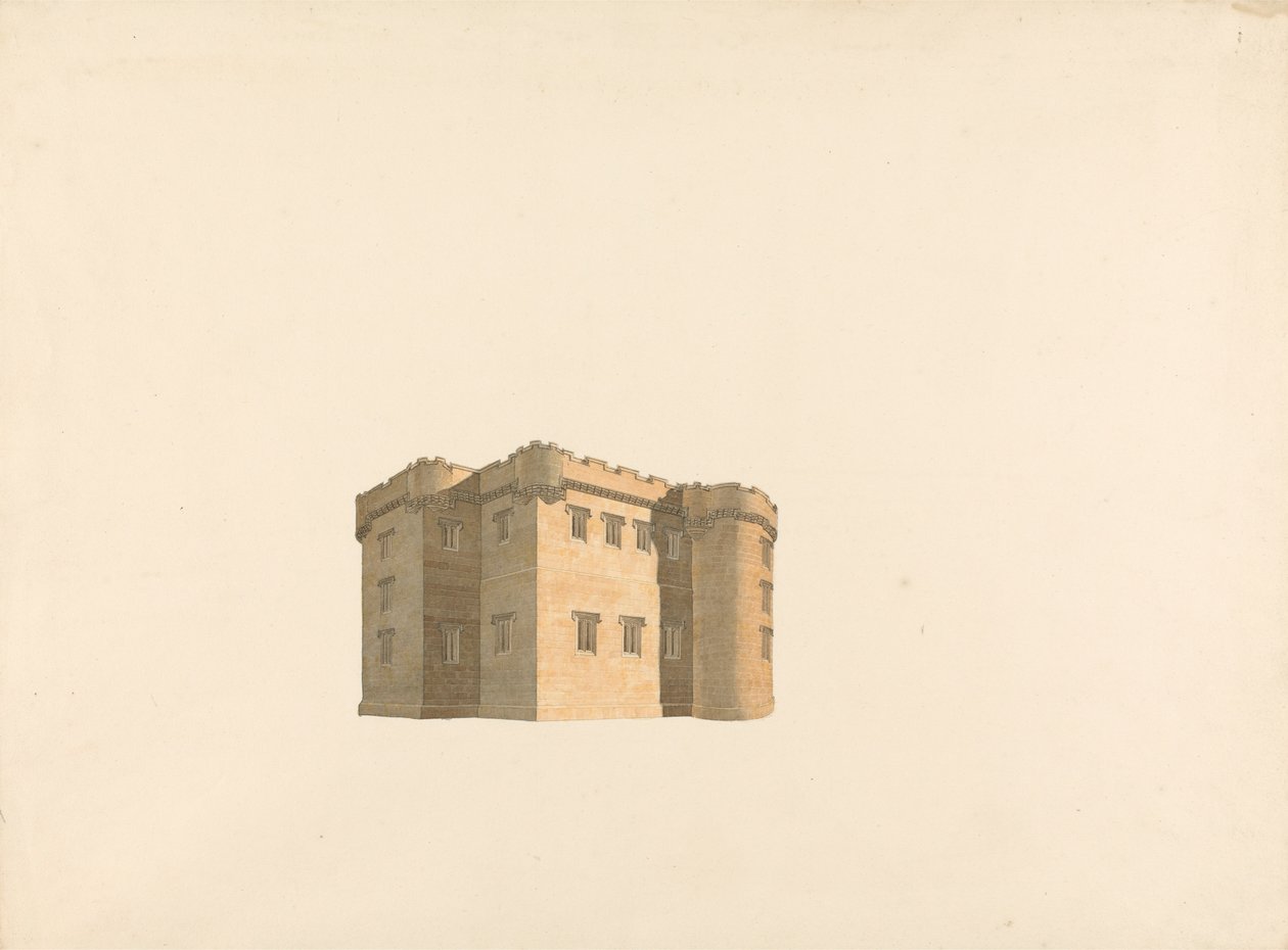Cluny Castle, Aberdeenshire, Schottland: Perspektive von William Wilkins