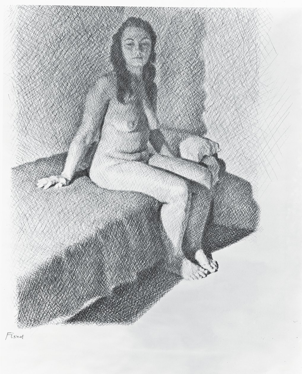Sitzender Akt, ca. 1968-74 von William Wilkins