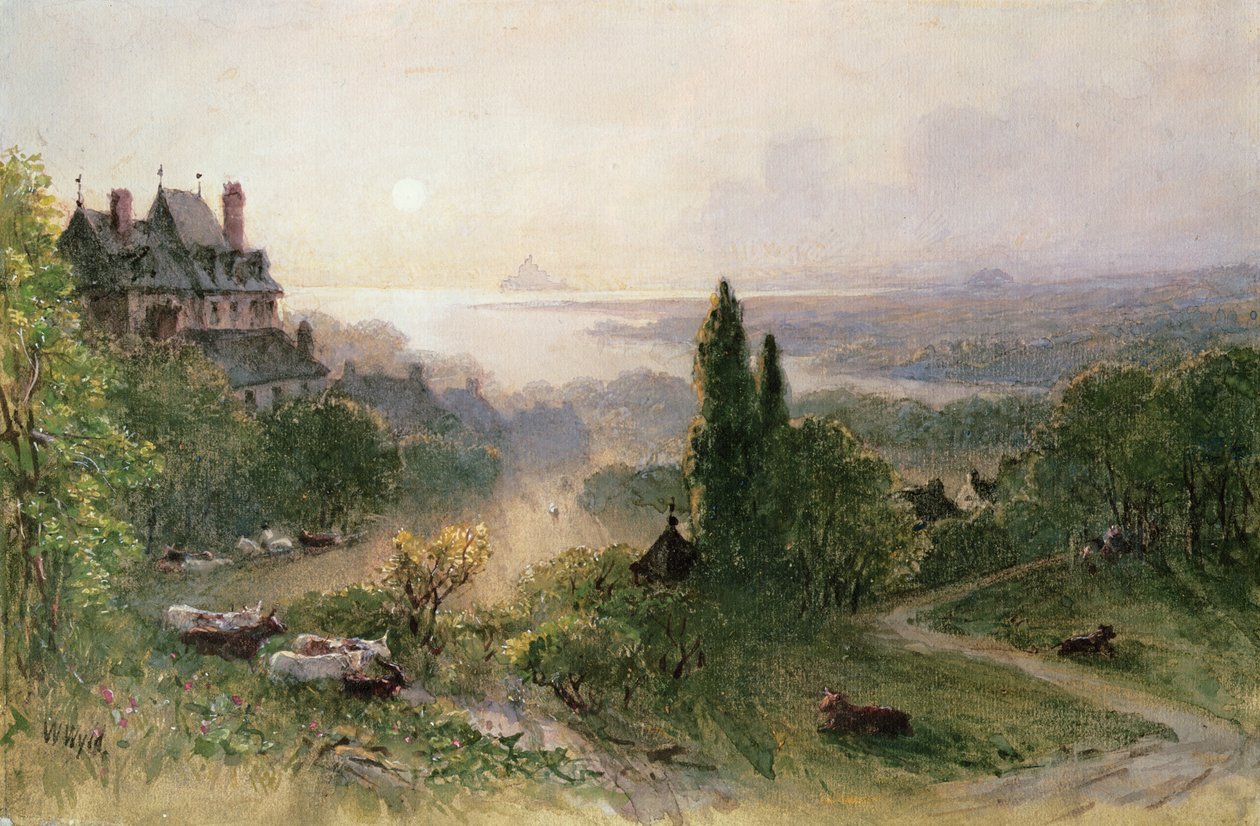 Landschaft mit großem Haus von William Wyld