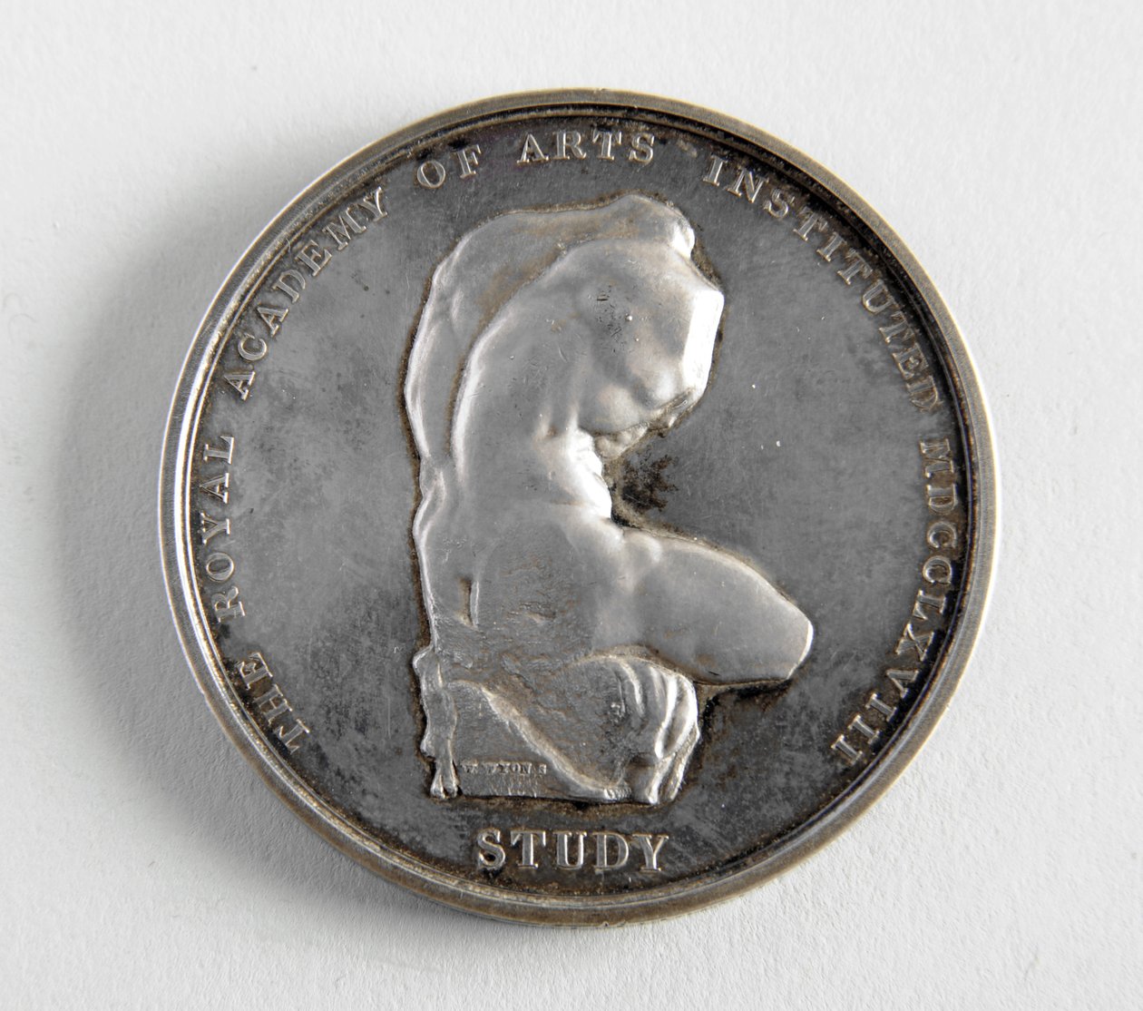 R.A. Medaille verliehen an George Frampton 10.12.1884 für das beste Modell einer Figur von William Wyon