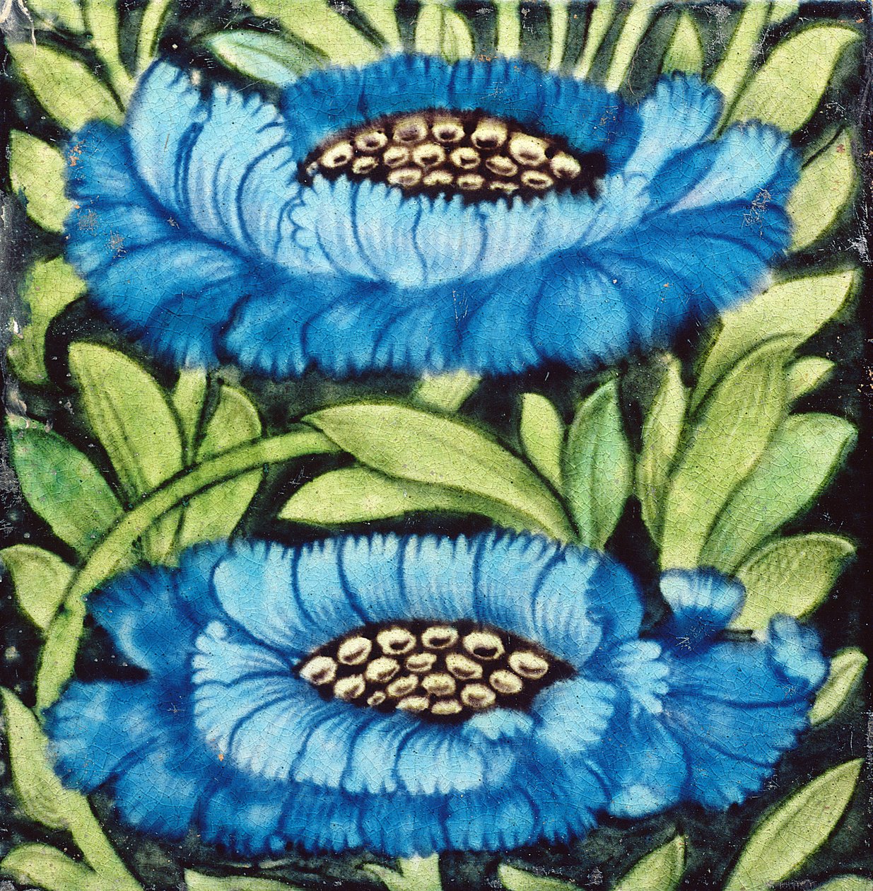 Fliesendesign mit Blumenmuster (Keramik) von William de Morgan