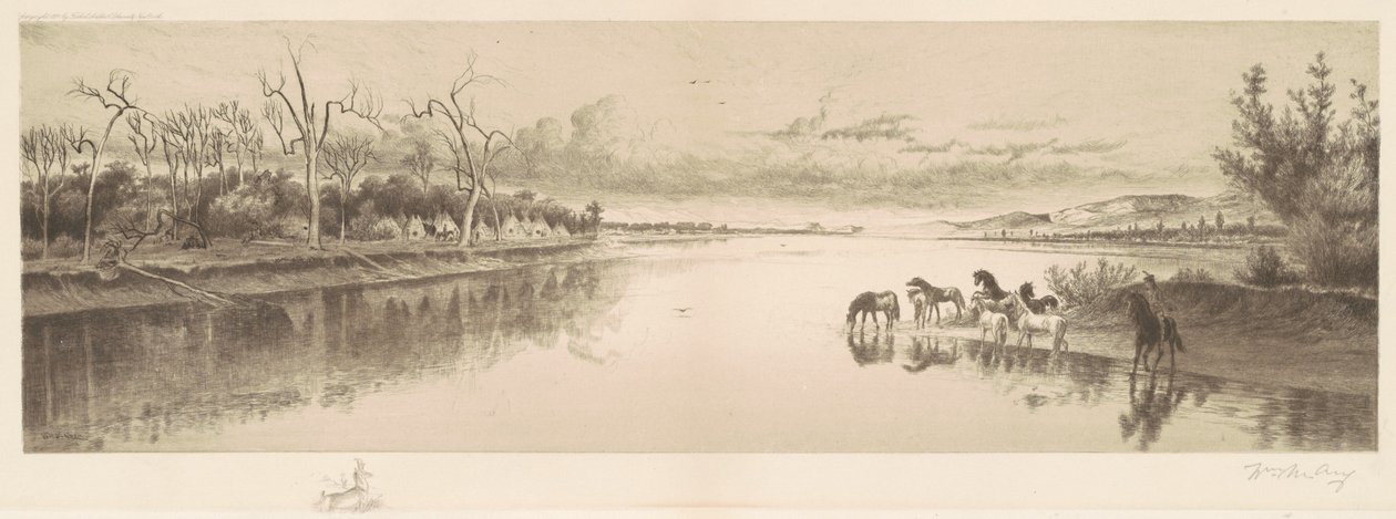 Ohne Titel (Indianerlager) von William de la Montagne Cary