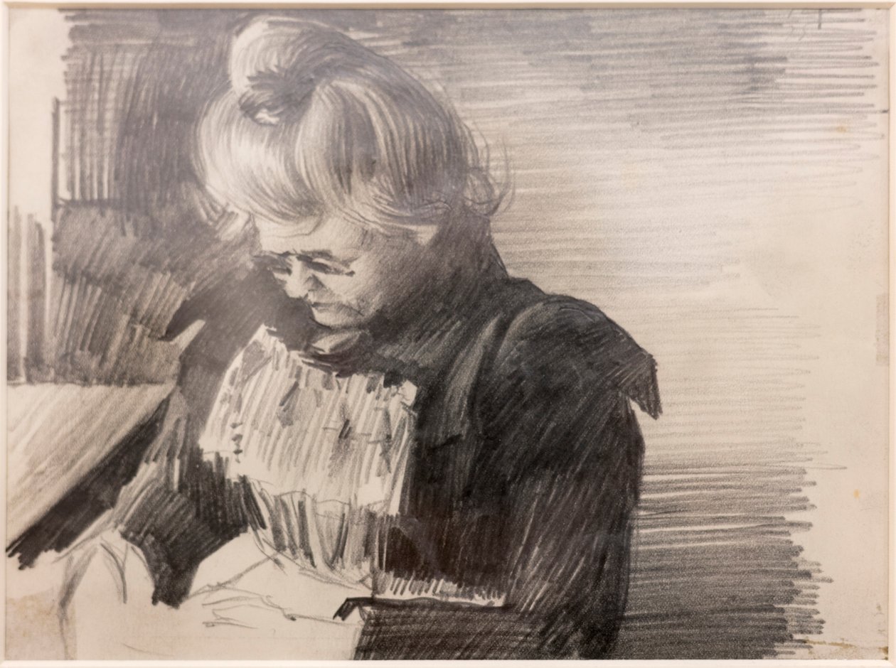 Eine Frau beim Nähen (Femme cousant) von William van Strydonck