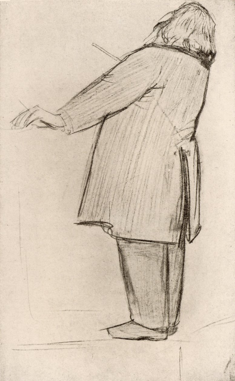 Johannes Brahms (1833-1897) deutscher Komponist, dirigierend (Zeichnung) von Willy von Beckerath