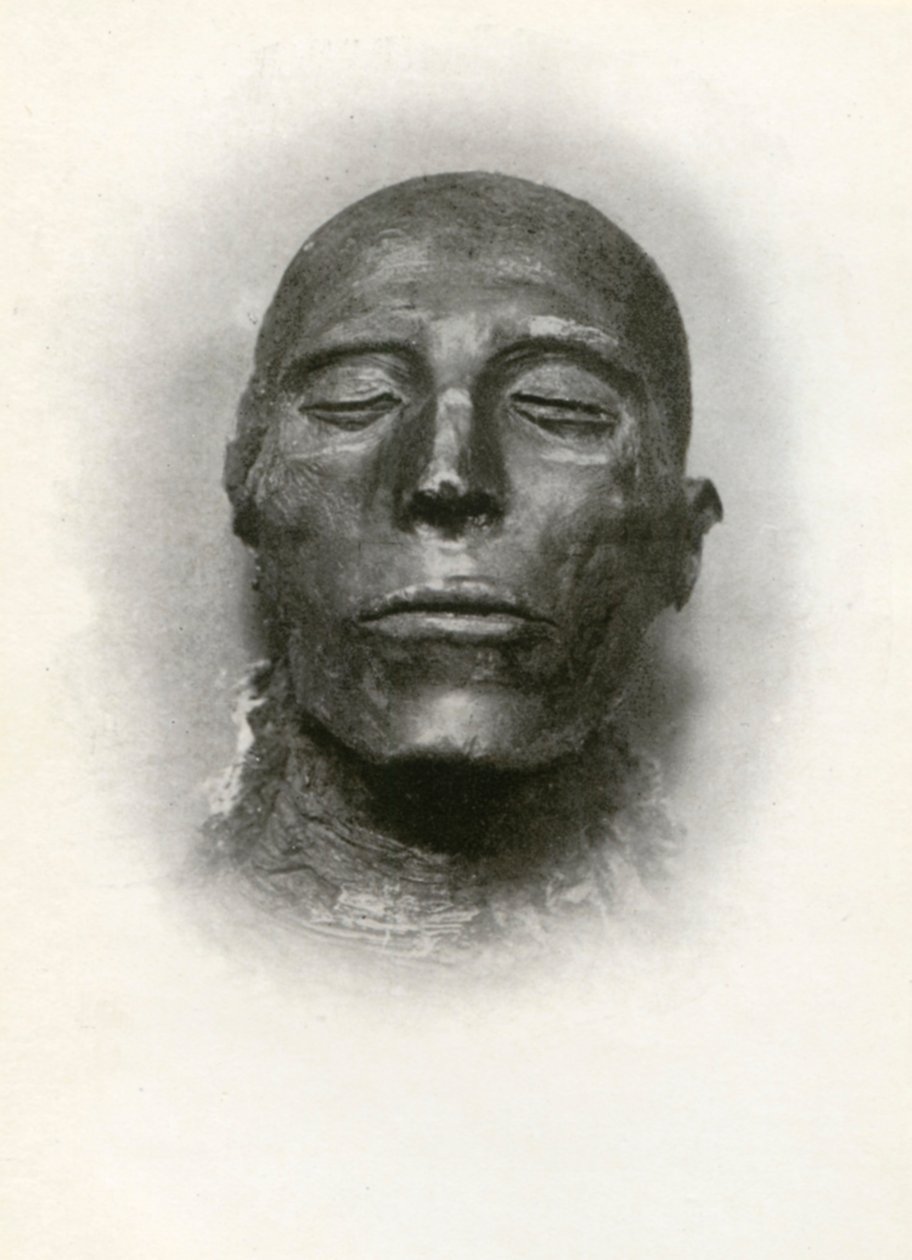 Kopf der Mumie von Seti I., altägyptischer Pharao der 19. Dynastie, ca. 1279 v. Chr., 1926 von Winifred Mabel Brunton