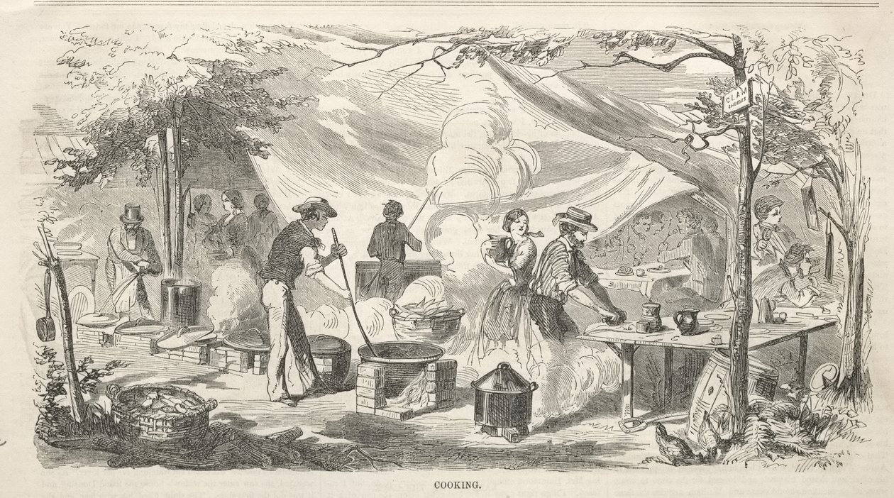 Camp-Meeting-Skizzen: Kochen von Winslow Homer