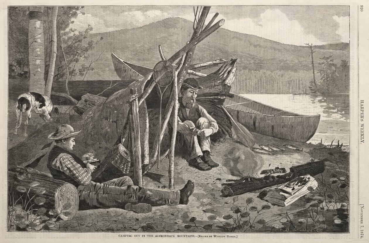 Camping in den Adirondack Mountains von Winslow Homer