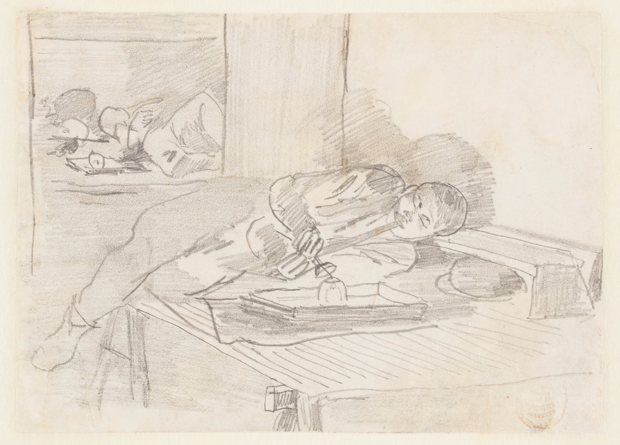 Chinesischer Mann, der in einem Clubhaus in der Baxter Street, New York City, eine Opium-Pfeife raucht von Winslow Homer