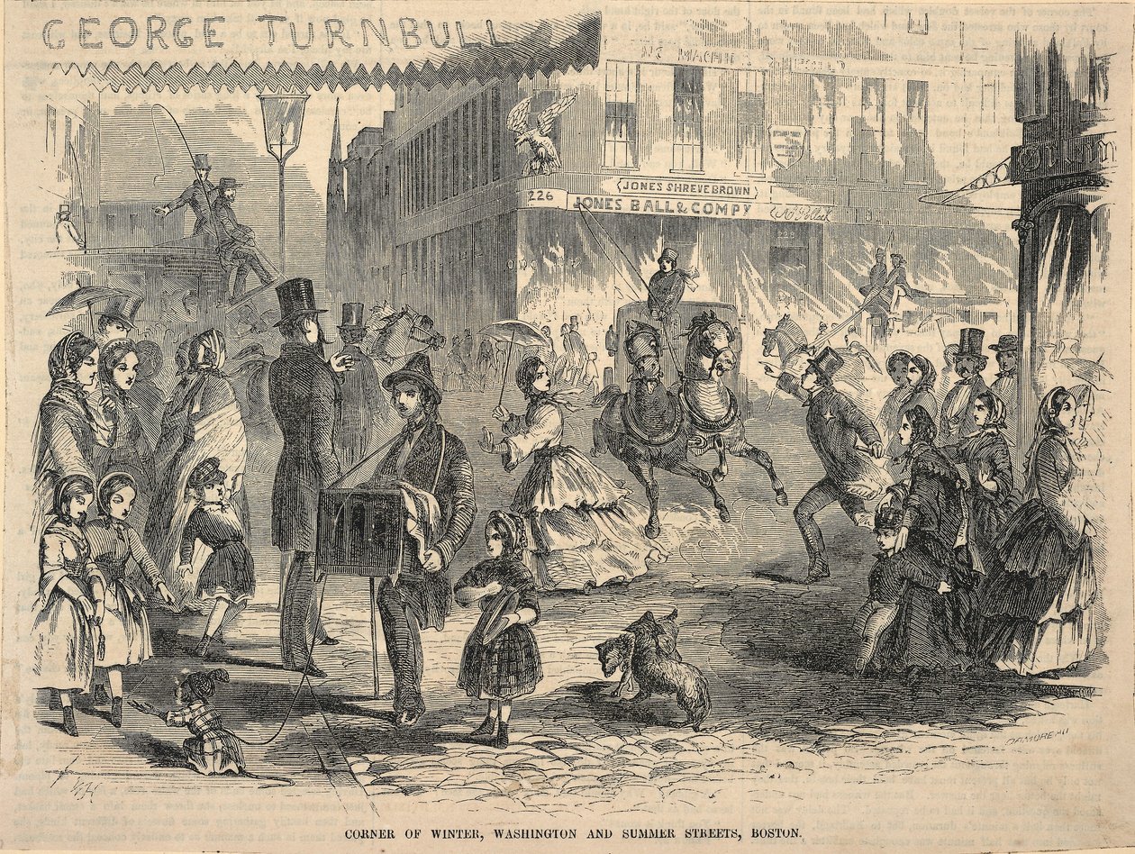 Ecke Winter, Washington und Summer Streets, Boston, aus Ballou