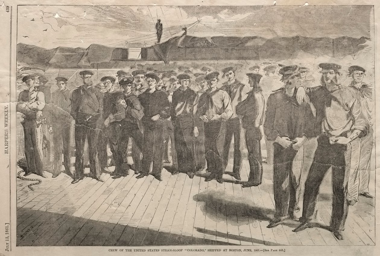 Besatzung der United States Steam-Sloop Colorado, eingeschifft in Boston, Juni 1861 von Winslow Homer