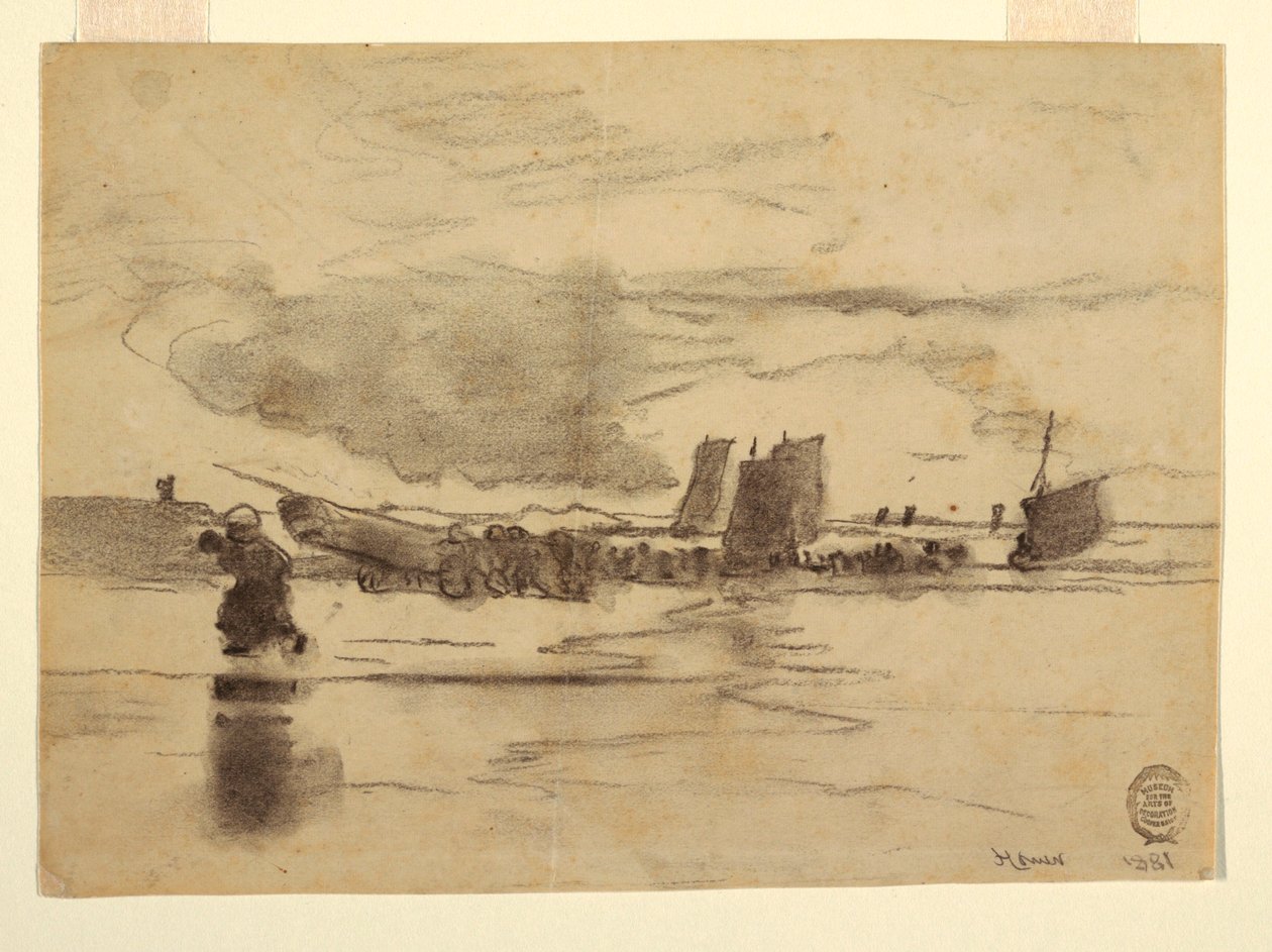 Strand bei Ebbe, Cullercoats, England von Winslow Homer