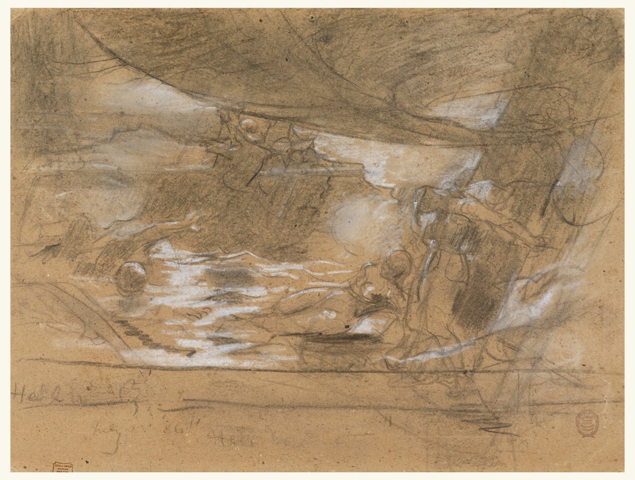 Schiffsdeck mit zwei Frauen, möglicherweise 15. Juli 1886 von Winslow Homer