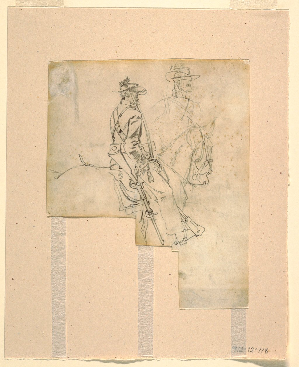 Seitenansicht eines berittenen Offiziers, 1862 von Winslow Homer