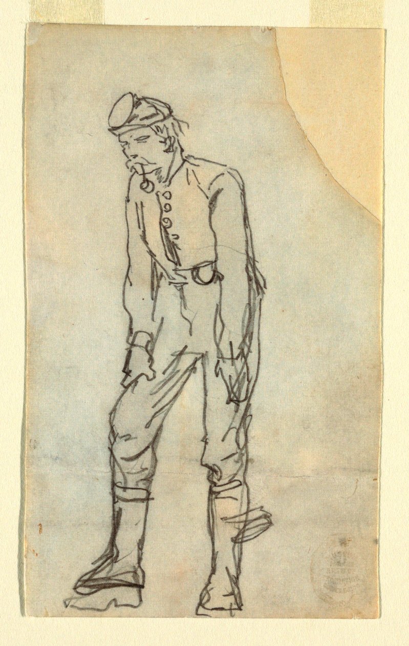 Soldat mit Pfeife im Mund, 1862 von Winslow Homer