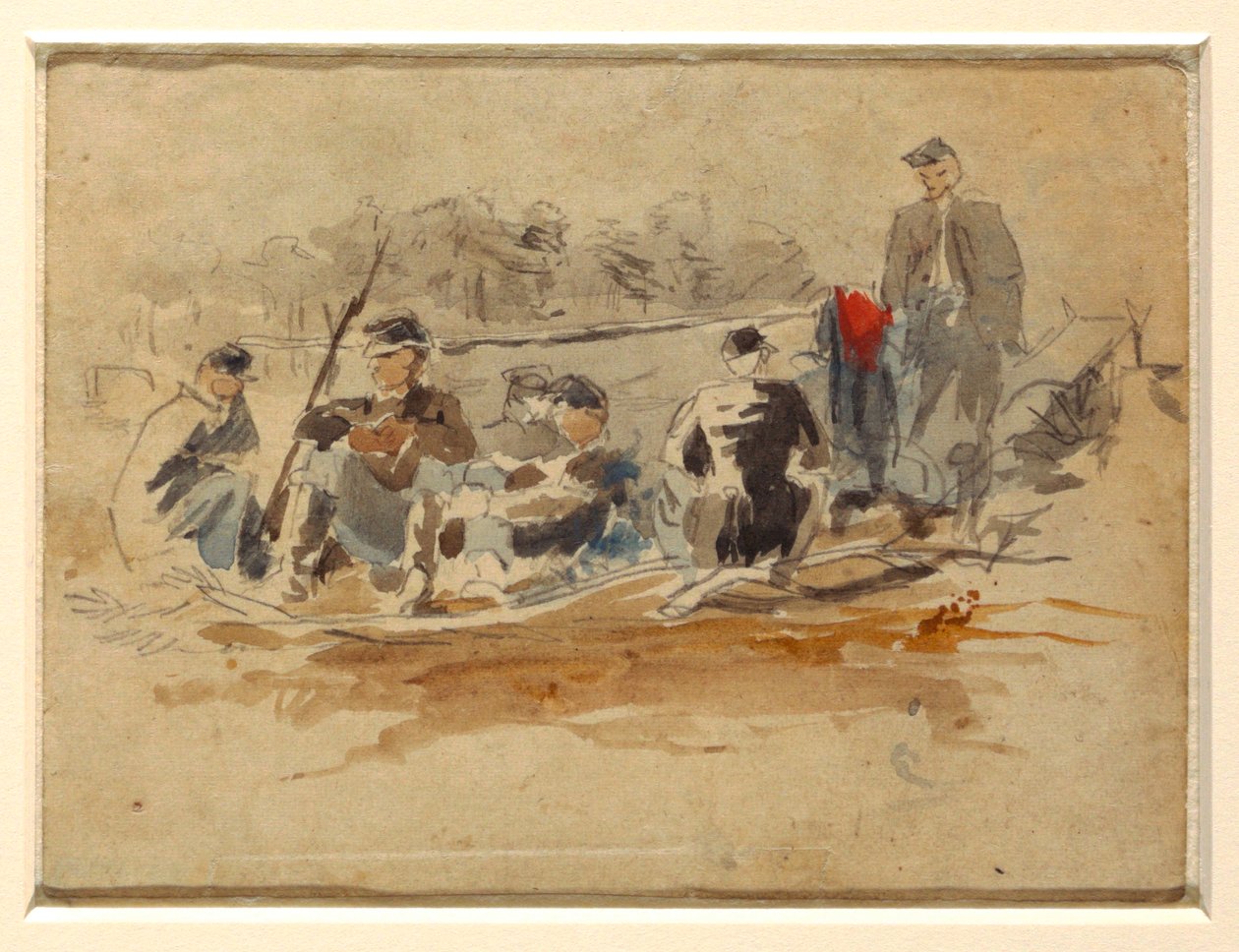 Soldaten in einer Gruppe sitzend, 1862 von Winslow Homer