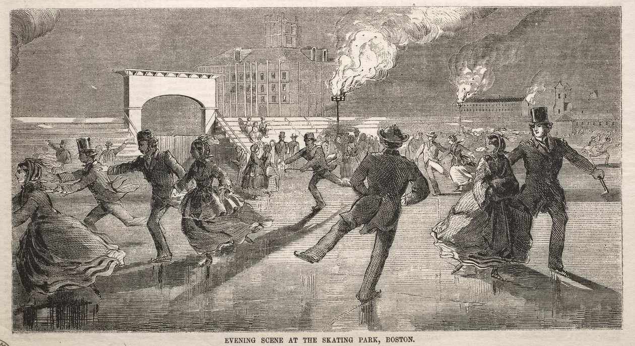 Abendszene im Eislaufpark, Boston von Winslow Homer