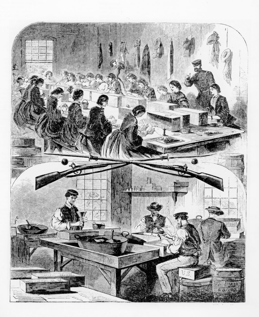 Patronen füllen im Arsenal in Watertown, Massachusetts, 1860er Jahre von Winslow Homer
