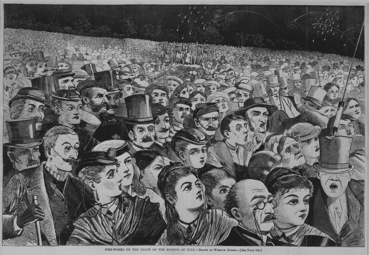 Feuerwerk in der Nacht des 4. Juli, 1868 von Winslow Homer