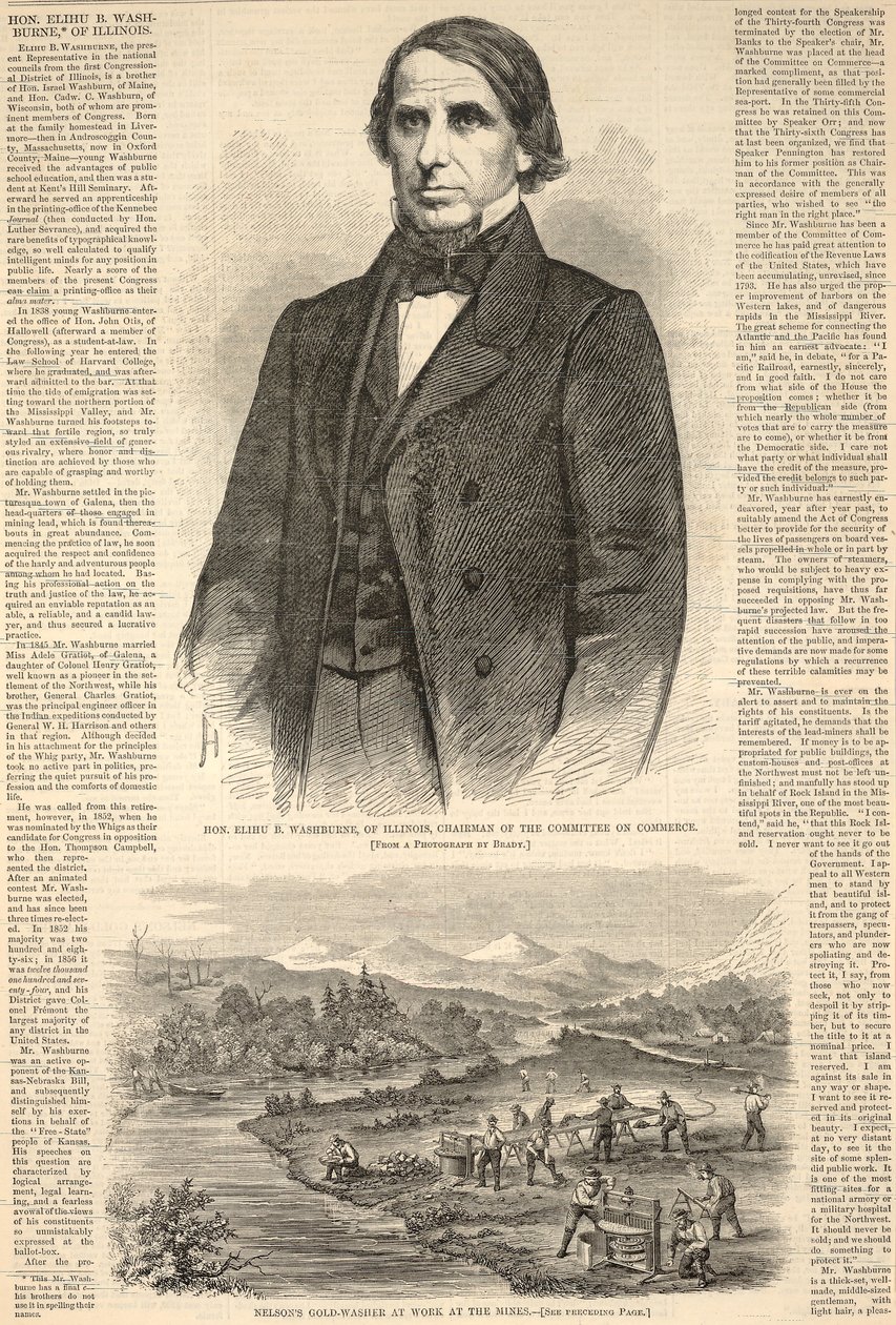 Hon. Elihu B. Washburne aus Illinois, Vorsitzender des Handelsausschusses, aus Harper