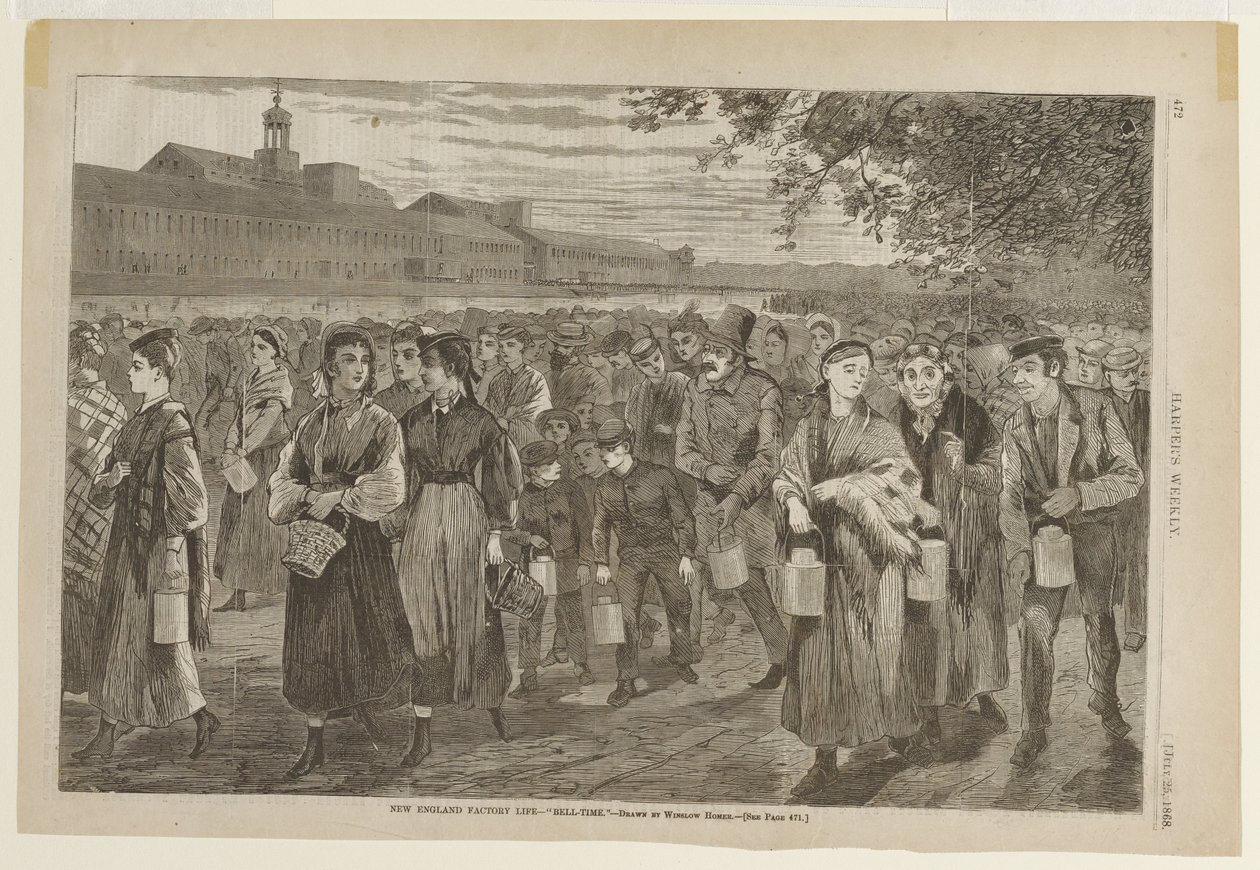 Leben in einer New England Fabrik - Glockenzeit von Winslow Homer