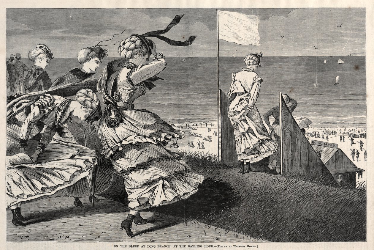Auf der Klippe in Long Branch zur Badezeit von Winslow Homer