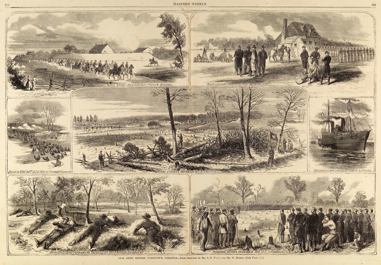 Unsere Armee vor Yorktown, Virginia, aus Harper