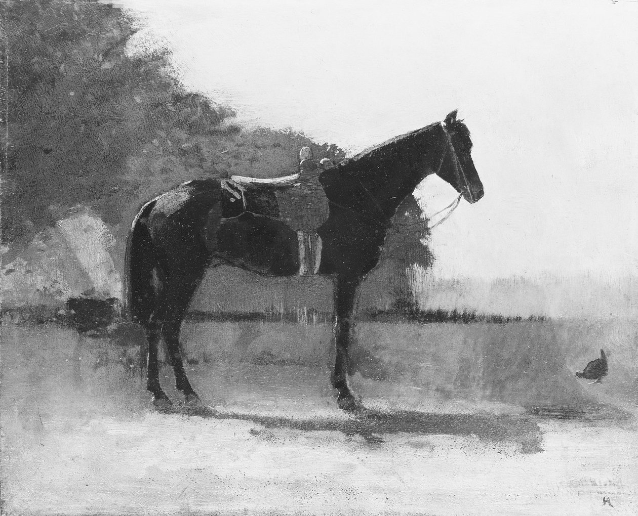 Reitpferd im Bauernhof von Winslow Homer