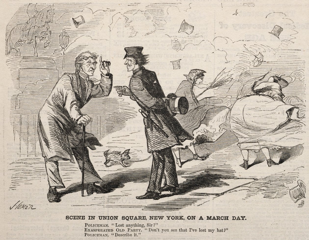 Szene am Union Square, New York, an einem Märztag von Winslow Homer