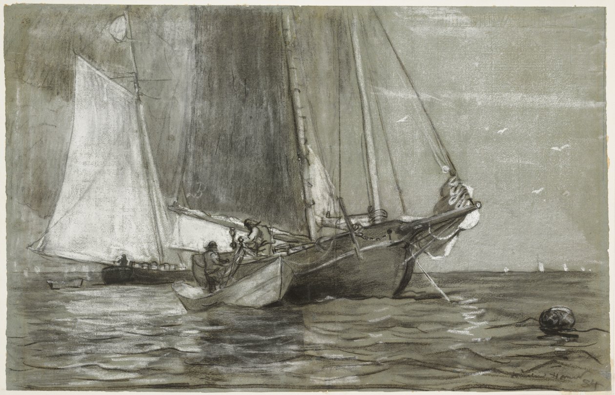 Schoner vor Anker von Winslow Homer