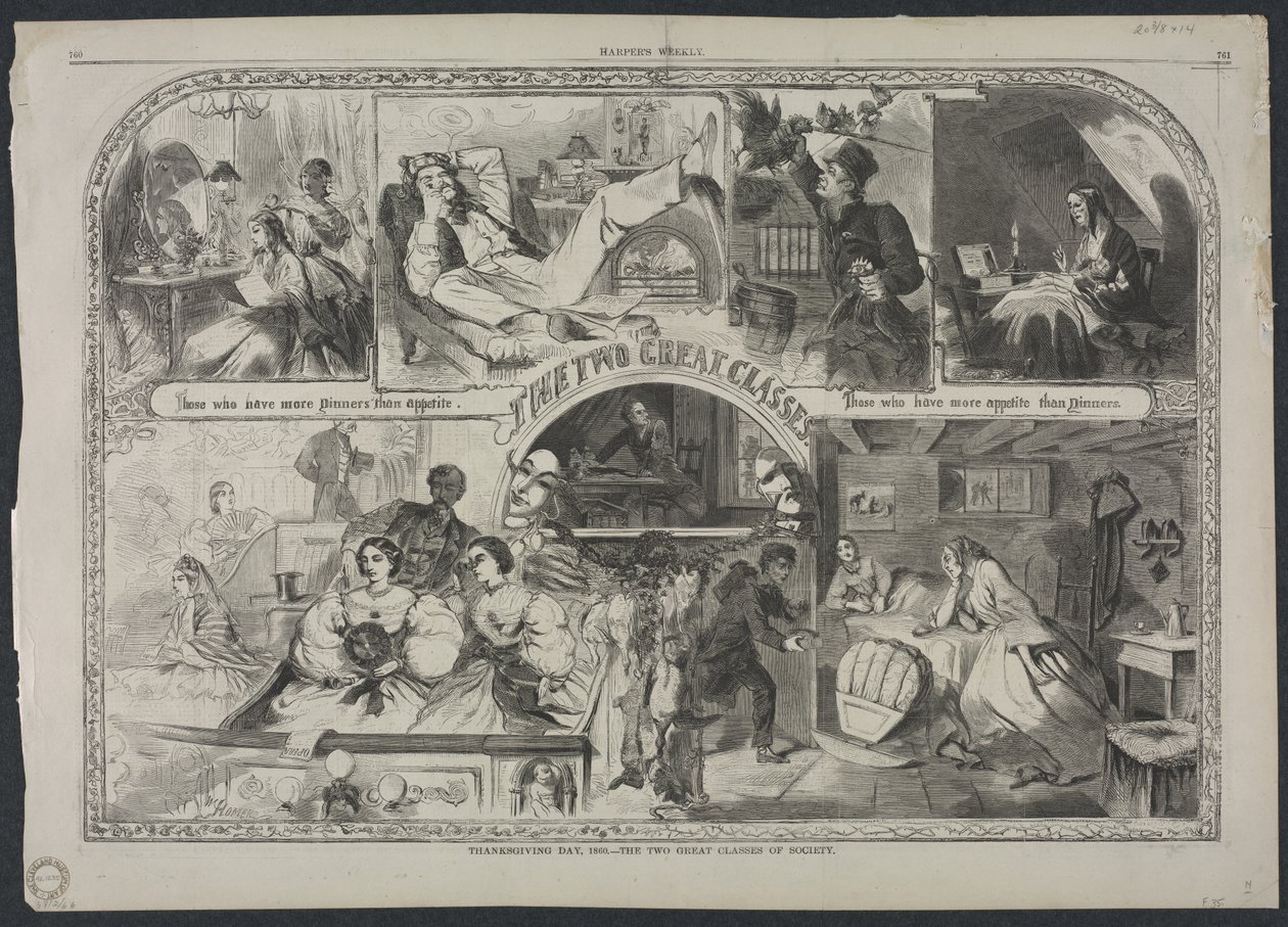 Erntedankfest, 1860 - Die zwei großen Gesellschaftsklassen, 1860 von Winslow Homer