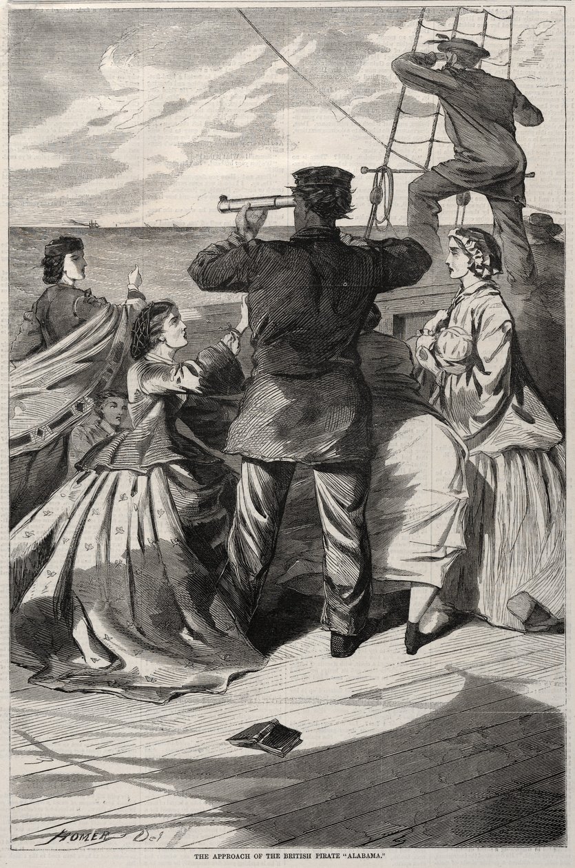Das Herannahen des britischen Piraten Alabama, 1863 von Winslow Homer