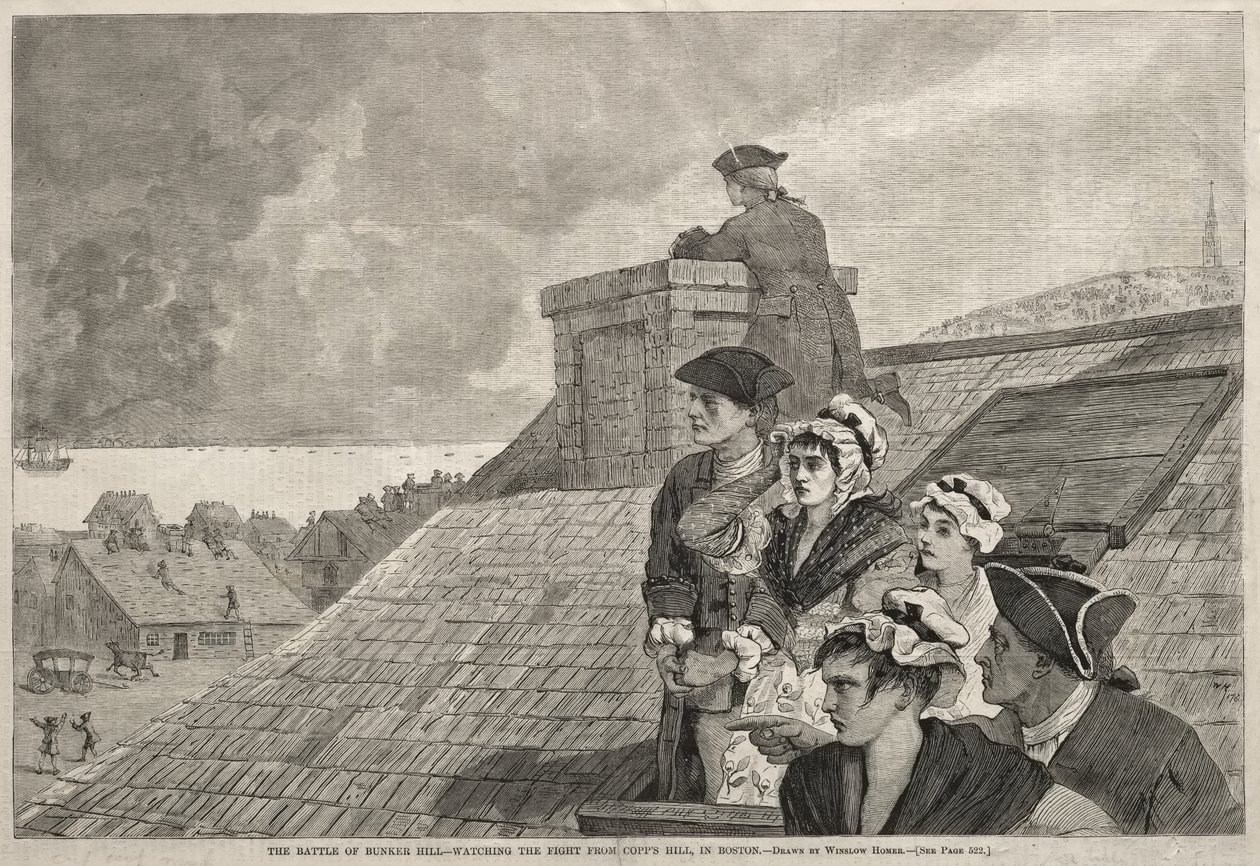 Die Schlacht von Bunker Hill - Beobachtung des Kampfes von Copp
