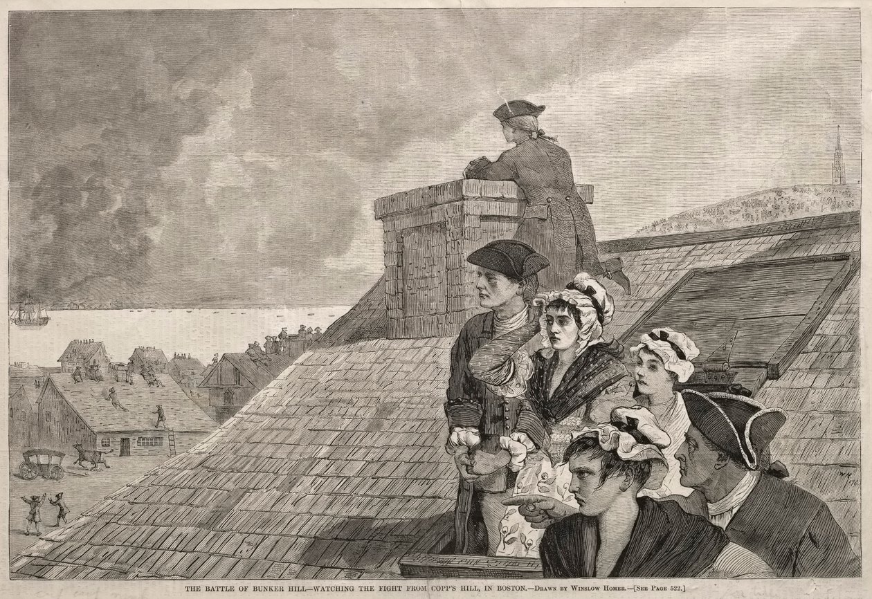 Die Schlacht von Bunker Hill - Beobachtung des Kampfes von Copps Hill in Boston, 1875 von Winslow Homer