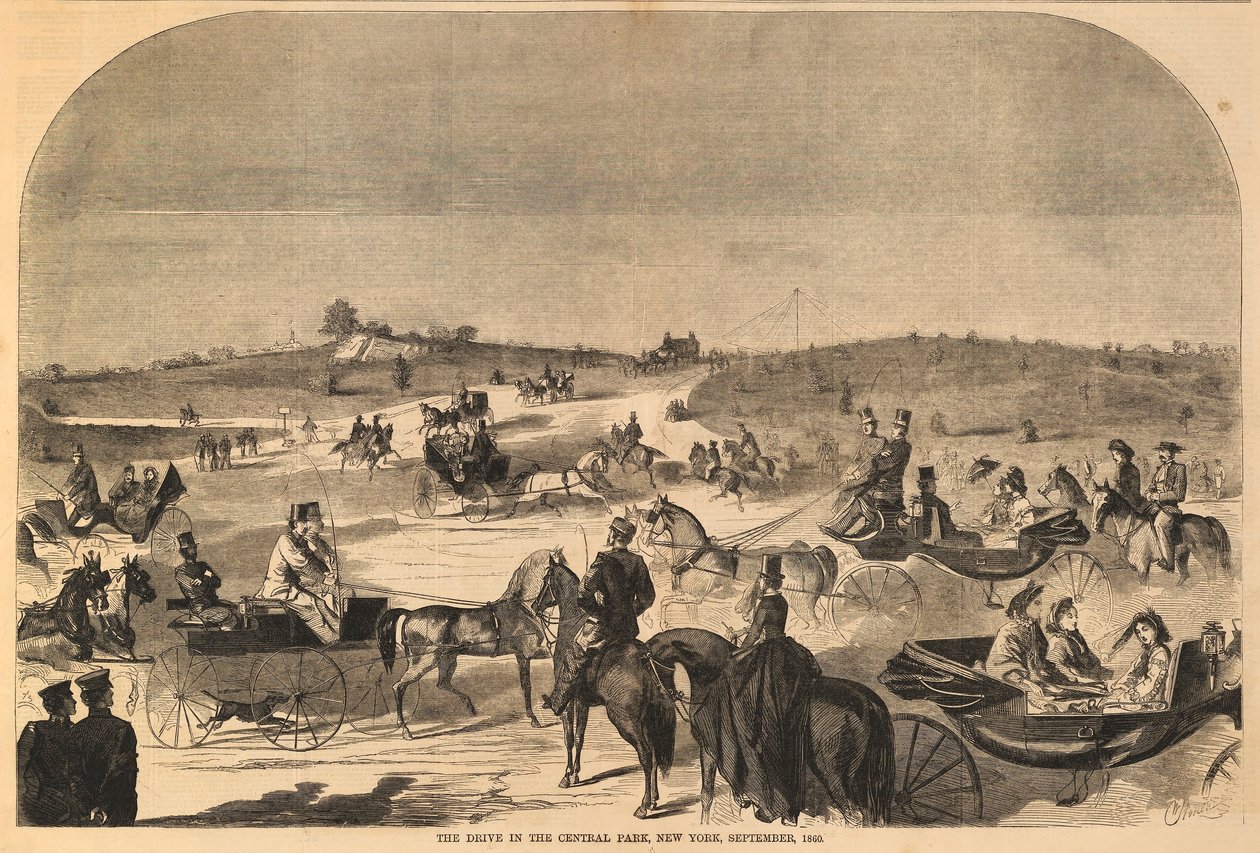 Die Fahrt im Central Park, New York, September 1860, aus Harper